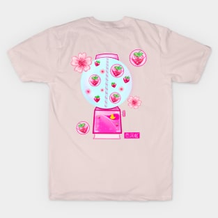 Sakura Gacha gamer kawaii cute pink strawberry ❤ いちごガチャ ❤ T-Shirt